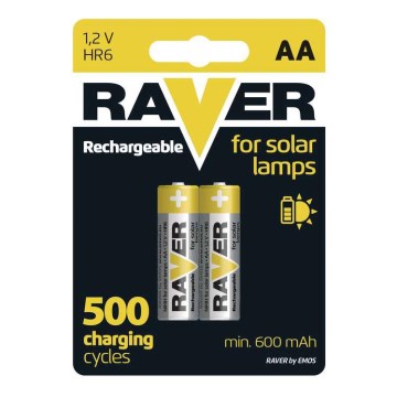 2 kom Punjive AA baterije RAVER NiMH/1,2V/600 mAh