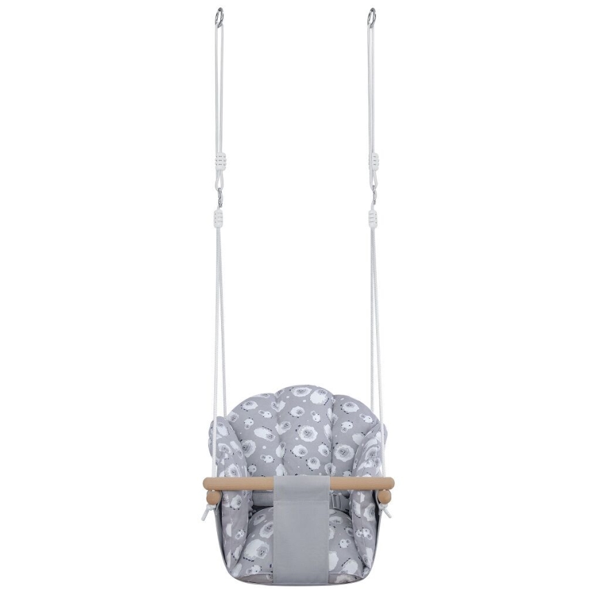 2Kids Toys - Dečija tekstilna ljuljačka siva/bukva