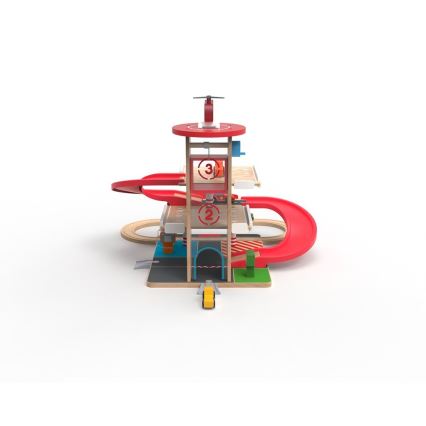 2Kids Toys - Drvena garaža sa prugom za voz