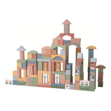 2Kids Toys - Drvene kocke Safari sa životinjama 120 kom.