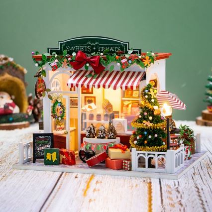 2Kids Toys - Minijaturna kućica Božićna poslastičarnica 2xAAA