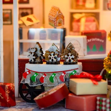 2Kids Toys - Minijaturna kućica Božićna poslastičarnica 2xAAA