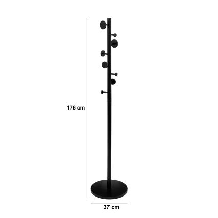 5five - Stalak za kapute PERY 176x37 cm crni