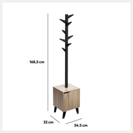 5five - Stalak za kapute RAME 169x35 cm crna/smeđa