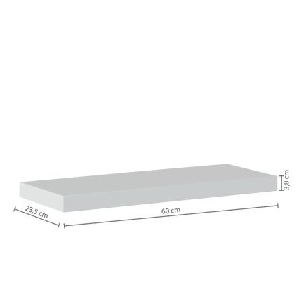 5five - Zidna polica HYLE 60x24 cm bela