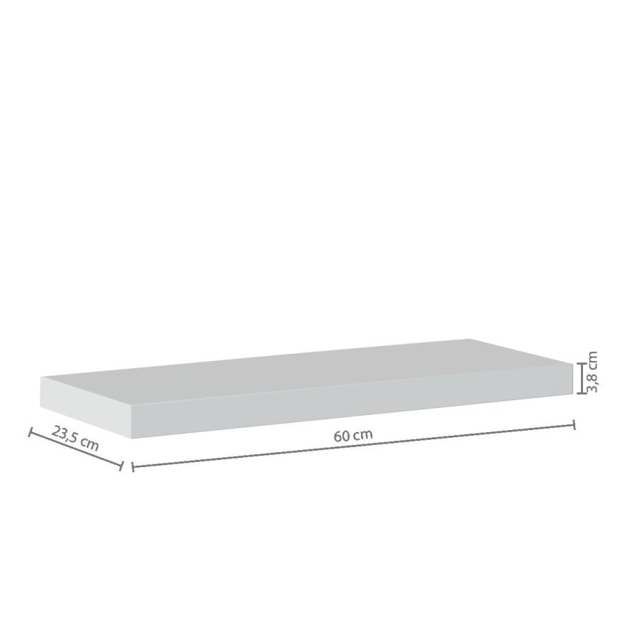 5five - Zidna polica HYLE 60x24 cm bela