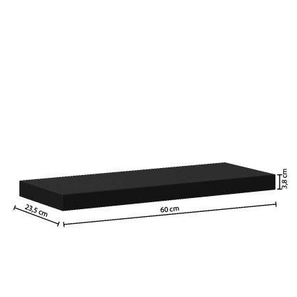 5five - Zidna polica HYLE 60x24 cm crna