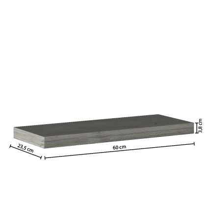 5five - Zidna polica HYLE 60x24 cm sivi hrast