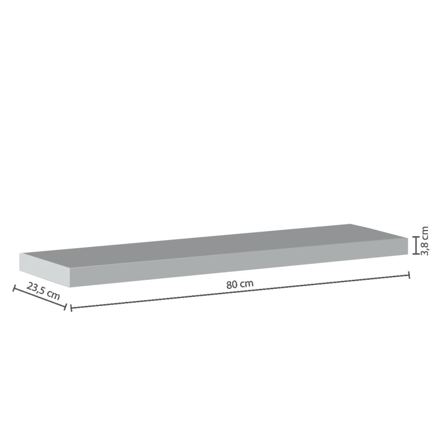 5five - Zidna polica HYLE 80x24 cm bela