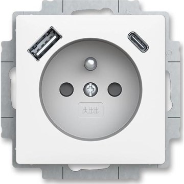 ABB 5569T-A32357 240 -Kućna utičnica bez rama ZONI 250V 1xUSB A+C matna bela