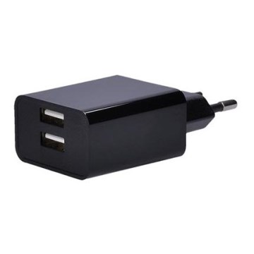 Adapter za punjenje 2x USB/3100 mA/230 V, crni