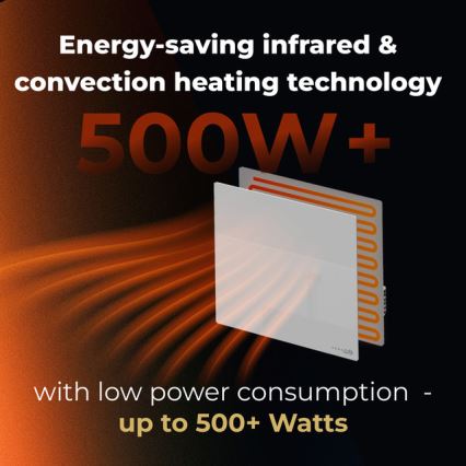 AENO - Pametni električni infracrveni panel 500W tajmer/termostat Wi-Fi bela