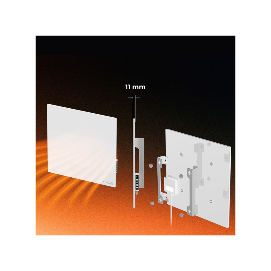 AENO - Pametni električni infracrveni panel 500W tajmer/termostat Wi-Fi bela