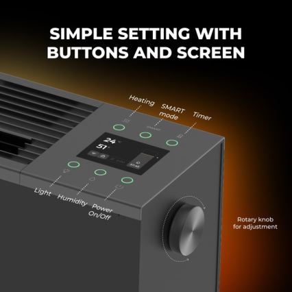 AENO - Pametni električni konvektor/grejač 1000/2000W crni