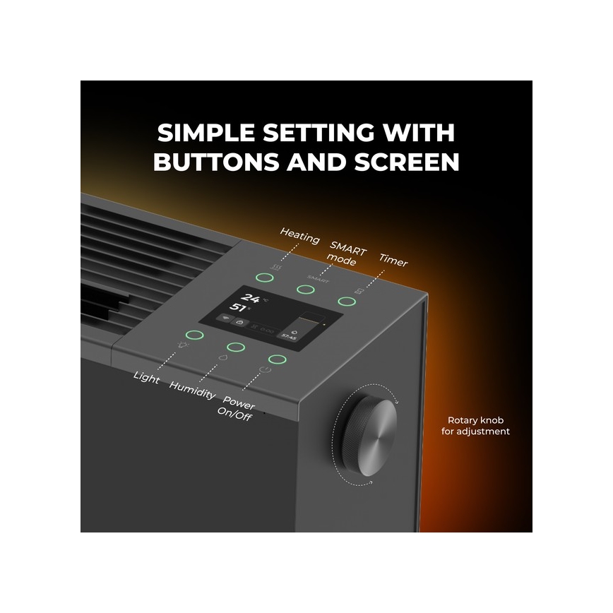 AENO - Pametni električni konvektor/grejač 1000/2000W crni