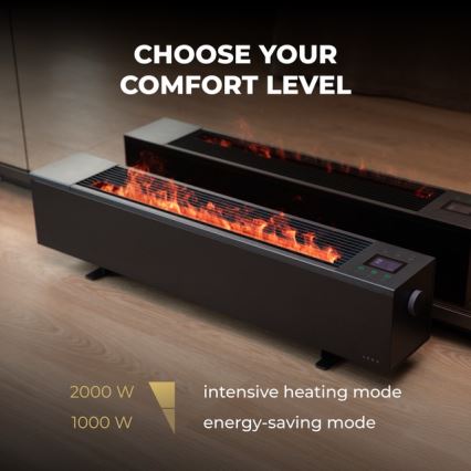 AENO - Pametni električni konvektor/grejač 1000/2000W crni