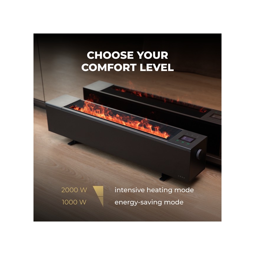 AENO - Pametni električni konvektor/grejač 1000/2000W crni