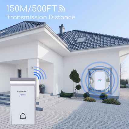 Aigostar - Bežično zvono za utičnicu 230V/12V IP44 belo