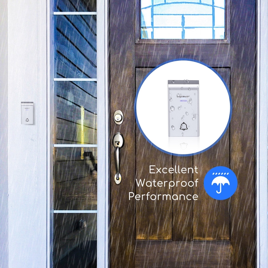 Aigostar - Bežično zvono za utičnicu 230V/12V IP44 belo