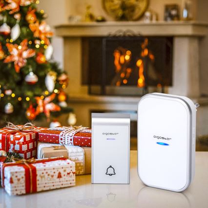 Aigostar - Bežično zvono za utičnicu 230V/12V IP44 belo