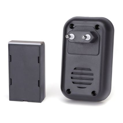 Aigostar - Bežični zvonac za utičnicu 230V/12V IP44 crna