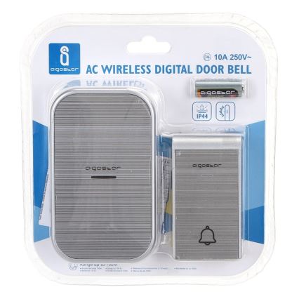 Aigostar - Bežično zvono za utičnicu 230V/12V IP44, srebrno