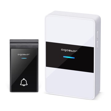 Aigostar - Bežično zvono za vrata 3xAA/12V IP44 crno/belo