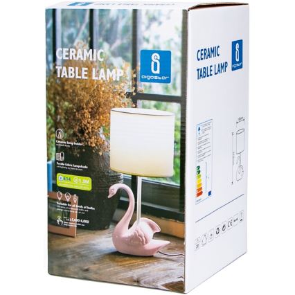 Aigostar - Dečija lampica 1xE14/40W/230V labud ružičasta