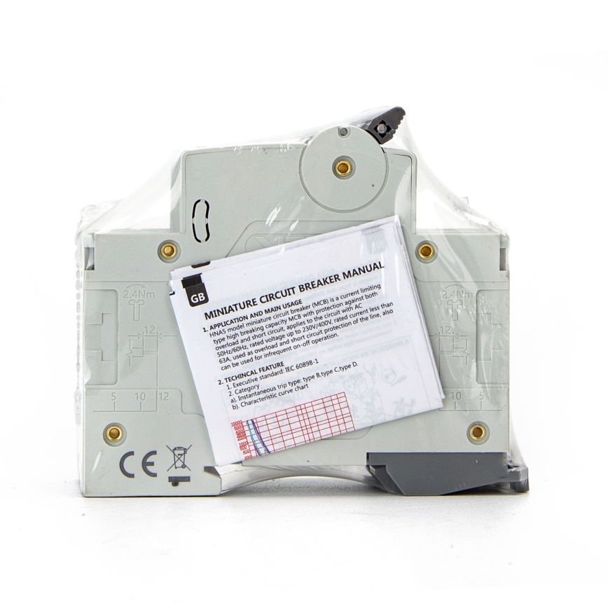 Aigostar - Dvopolni automatski osigurač 2-fazni 2P-50A-C 230-400V
