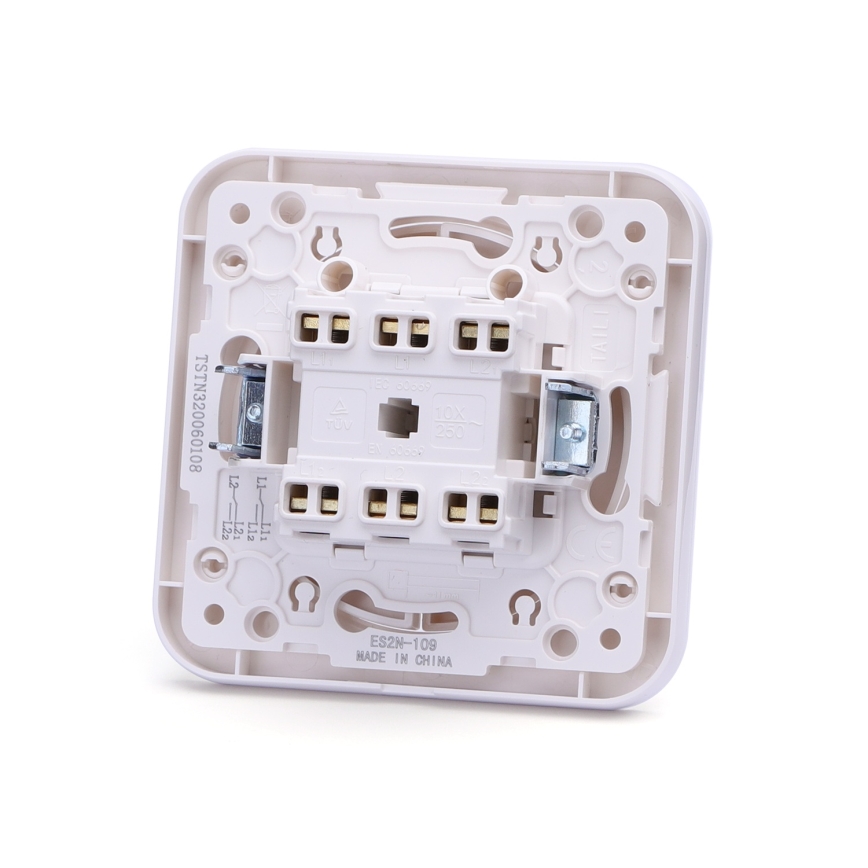 Aigostar - Dvostruki prekidač sa okvirom br. 7, beo