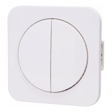 Aigostar - Dvostruki prekidač sa ramom br. 5 beo