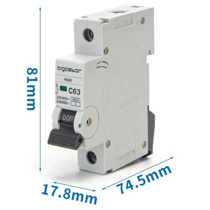 Aigostar - Jednofazni automatski prekidač 1P-63A-C 230-400V