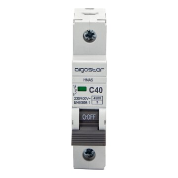 Aigostar - Jednofazni magnetotermički prekidač 1P-40A-C 230-400V
