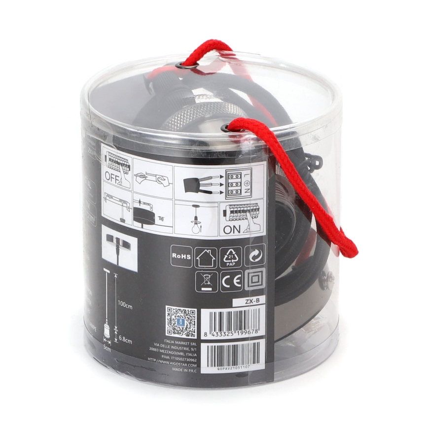 Aigostar - Kabl za napajanje 1xE27/60W/230V antracit