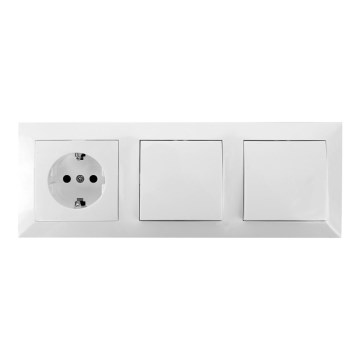 Aigostar - KOMPLET 2 kućna prekidača sa SCHUKO utičnicom 1x16A/250V
