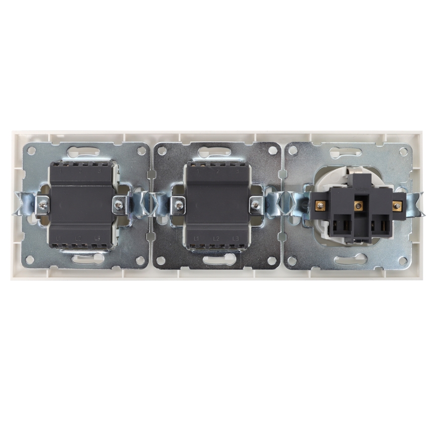 Aigostar - KOMPLET 2 kućna prekidača sa SCHUKO utičnicom 1x16A/250V