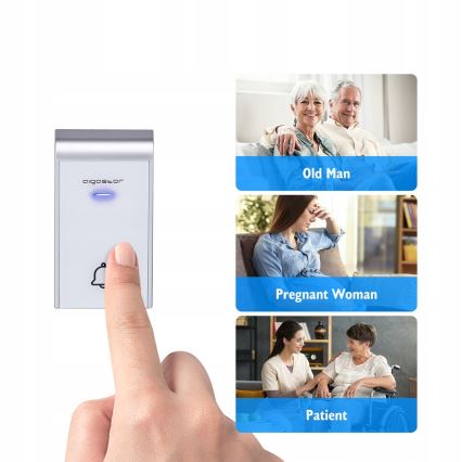 Aigostar - SET 2x Bežični zvonce za utičnicu 230V/12V IP44 belo