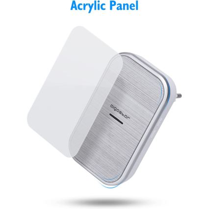 Aigostar - KOMPLET 2x Bežični zvono za utičnicu 230V/12V IP44 srebrna