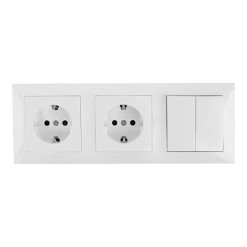 Aigostar - Komplet 2x utičnica sa prekidačem 2x16A/250V SCHUKO
