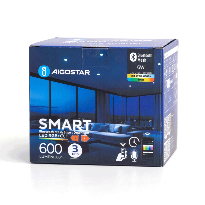 Aigostar - SET 3 x LED RGBW prigušiva ugradna svetiljka MESH LED/6W/230V 2700K-6500K prečnik 11,5 cm