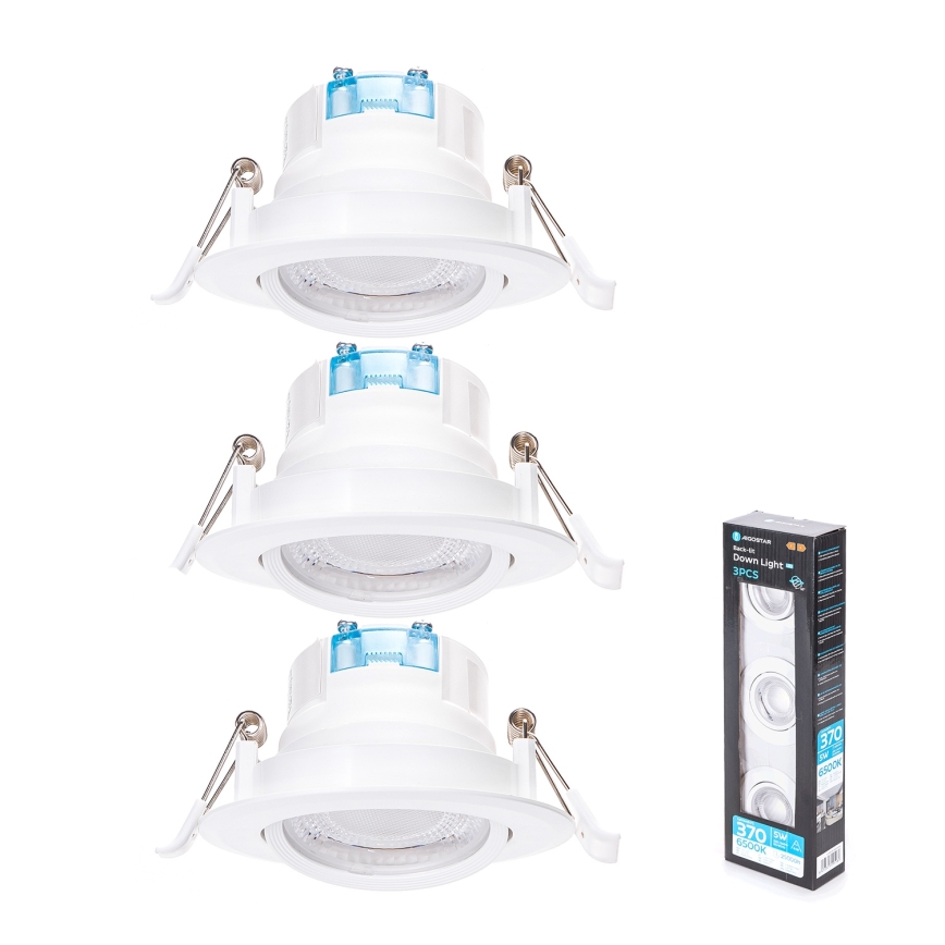 Aigostar - KOMPLET 3x ugradno LED svetlo LED/5W/230V 6500K prečnik 8,5 cm belo