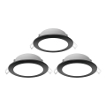 Aigostar - Komplet od 3 LED ugradna kupatilska svetla LED/4,8W/230V 3000K IP65 crna