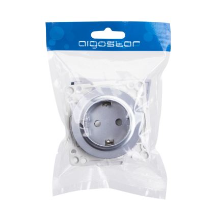 Aigostar - Kućna SCHUKO utičnica bez okvira 250V/16A srebrna