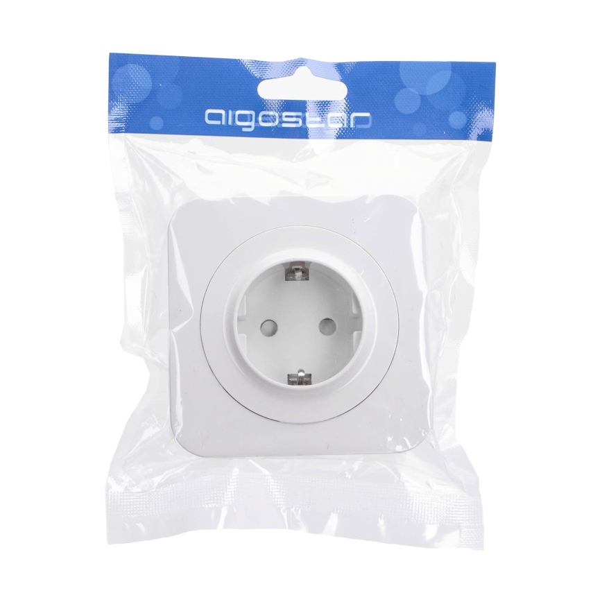 Aigostar - Kućna utičnica sa okvirom SCHUKO 250V bela