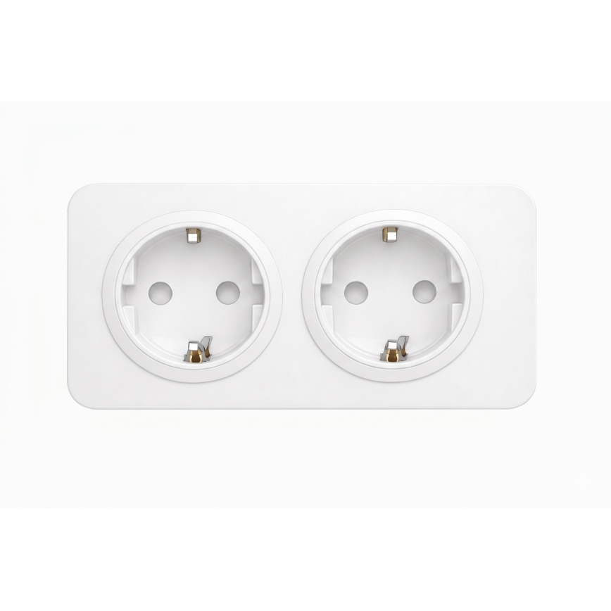 Aigostar - Kućna utičnica sa ramom 2Z SCHUKO 250V/16A bela
