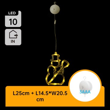Aigostar - LED Božićna dekoracija 10xLED/3xAAA snegović 20,5 cm