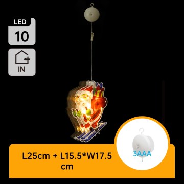 Aigostar - LED božićna dekoracija LED/3xAAA Deda Mraz na skijama 23cm