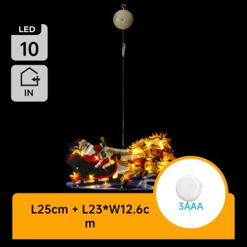 Aigostar - LED božićna dekoracija LED/3xAAA Deda Mraz sa irvasima 13,4cm