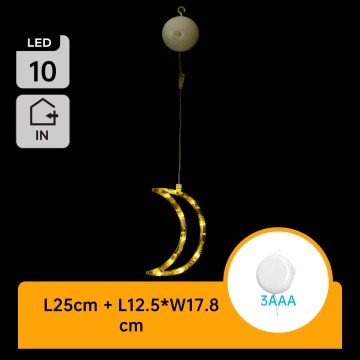 Aigostar - LED božićna dekoracija LED/3xAAA mesec 18,5cm