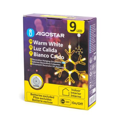 Aigostar - LED Božićna dekoracija LED/3xAAA topla bela pahulja 19cm